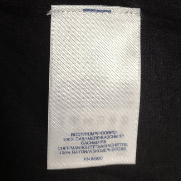 Lands' End black thin lightweight V-Neck 100% Cashmere sweater ladies XL - Picture 8 of 8